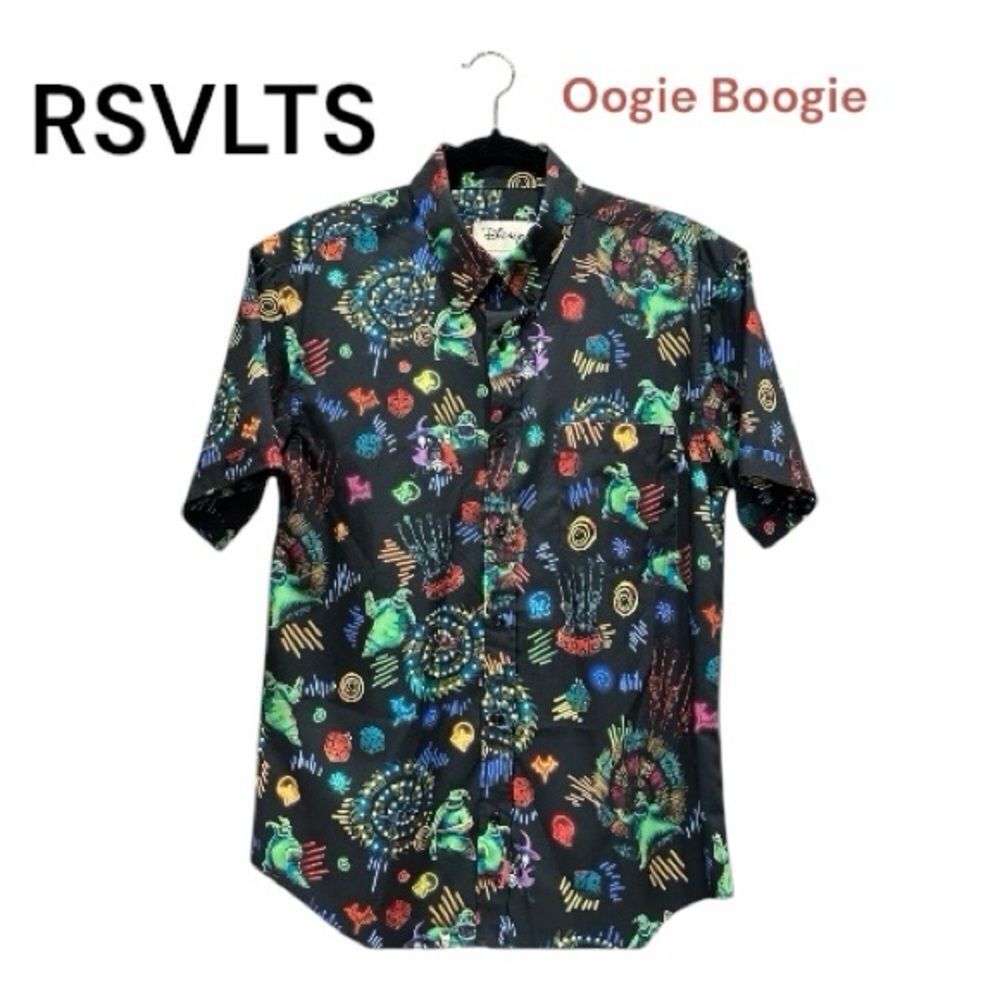 RSVLTS Men's Disney Nightmare Before Christmas Oogie Boogie button down